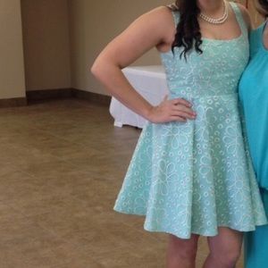 Judith March Tiffany Blue/White Fit & Flare Floral